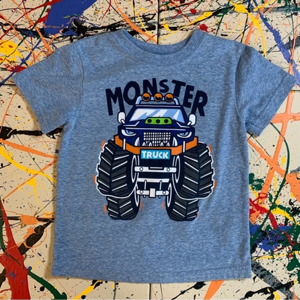 GARANIMALS heather blue “Monster” short sleeve tee shirt.